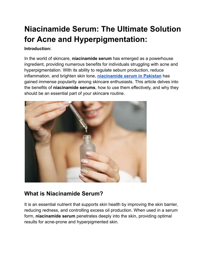 niacinamide serum the ultimate solution for acne n.w