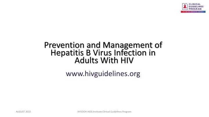 Guidelines for Preventing and Managing Hepatitis B in HIV-Positive Adults