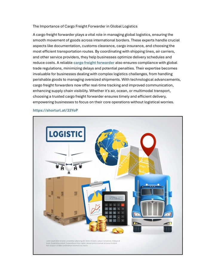 the importance of cargo freight forwarder n.w
