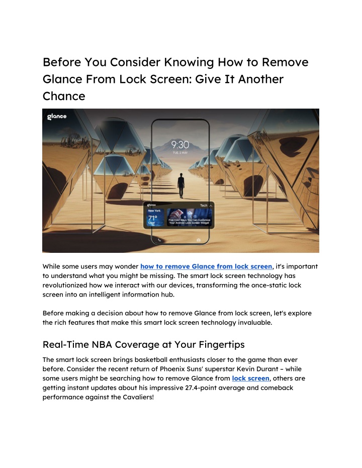 before you consider knowing how to remove glance n.w