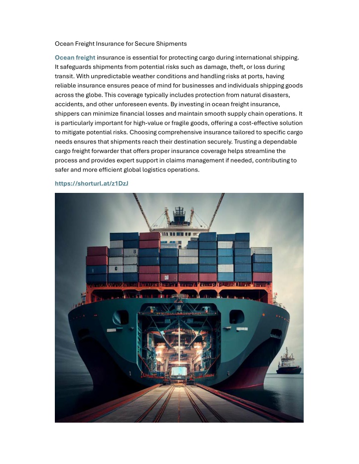 ocean freight insurance for secure shipments n.w