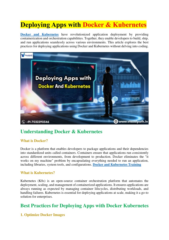 deploying apps with docker kubernetes n.w