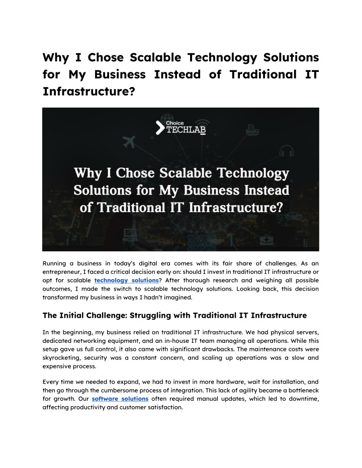 why i chose scalable technology solutions n.w