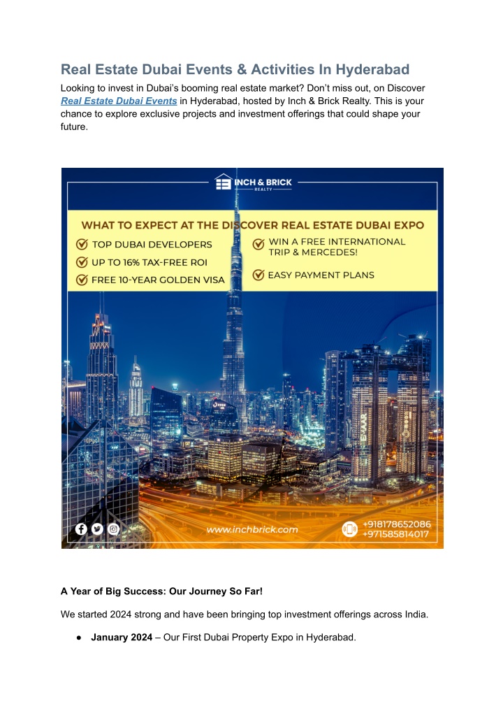 real estate dubai events activities in hyderabad n.w