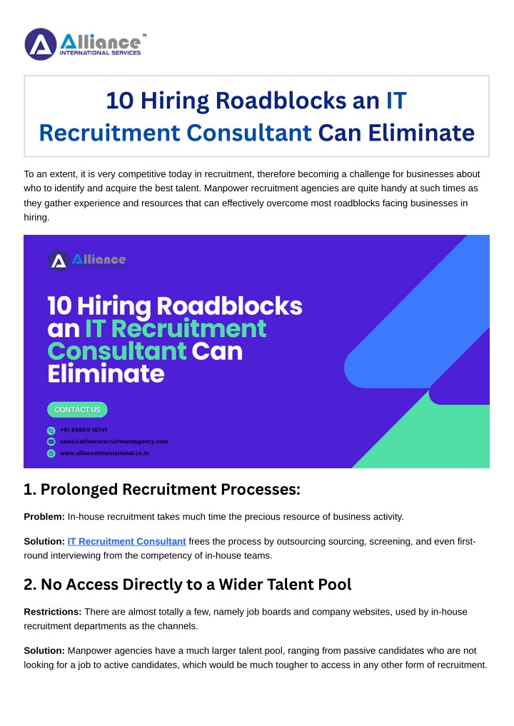 10 hiring roadblocks an it recruitment consultant n.w