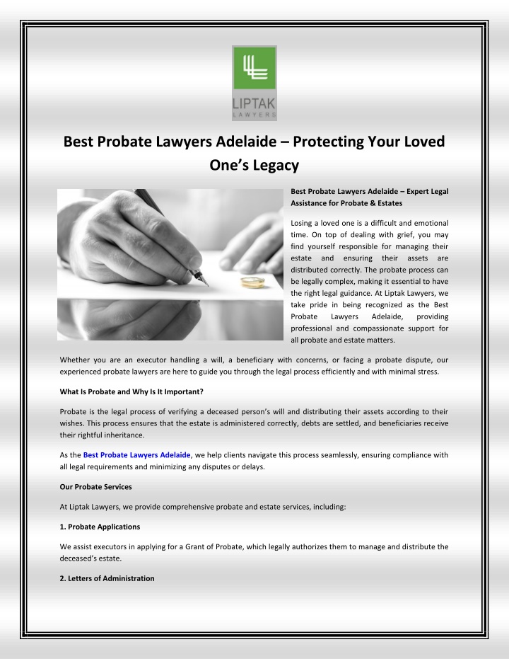 best probate lawyers adelaide protecting your n.w