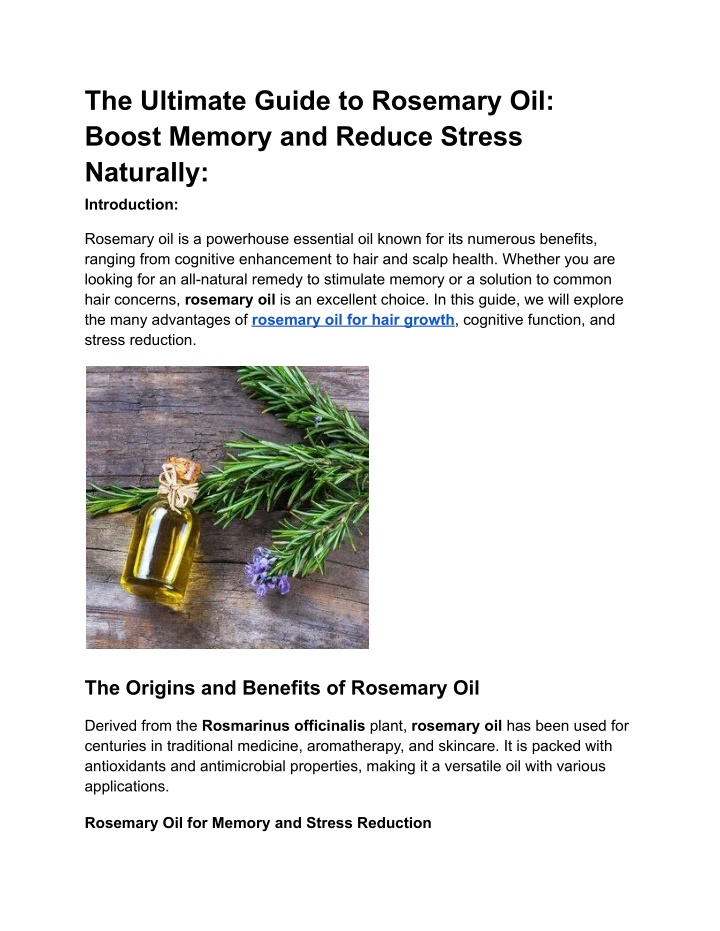 the ultimate guide to rosemary oil boost memory n.w