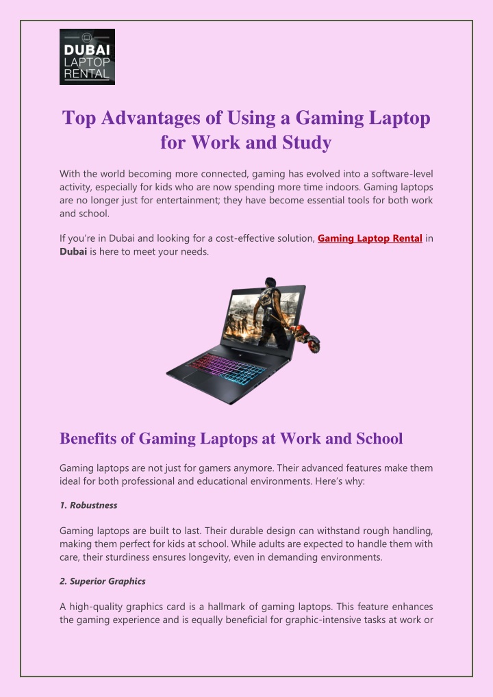 top advantages of using a gaming laptop for work n.w