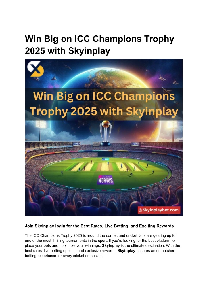 win big on icc champions trophy 2025 with n.w