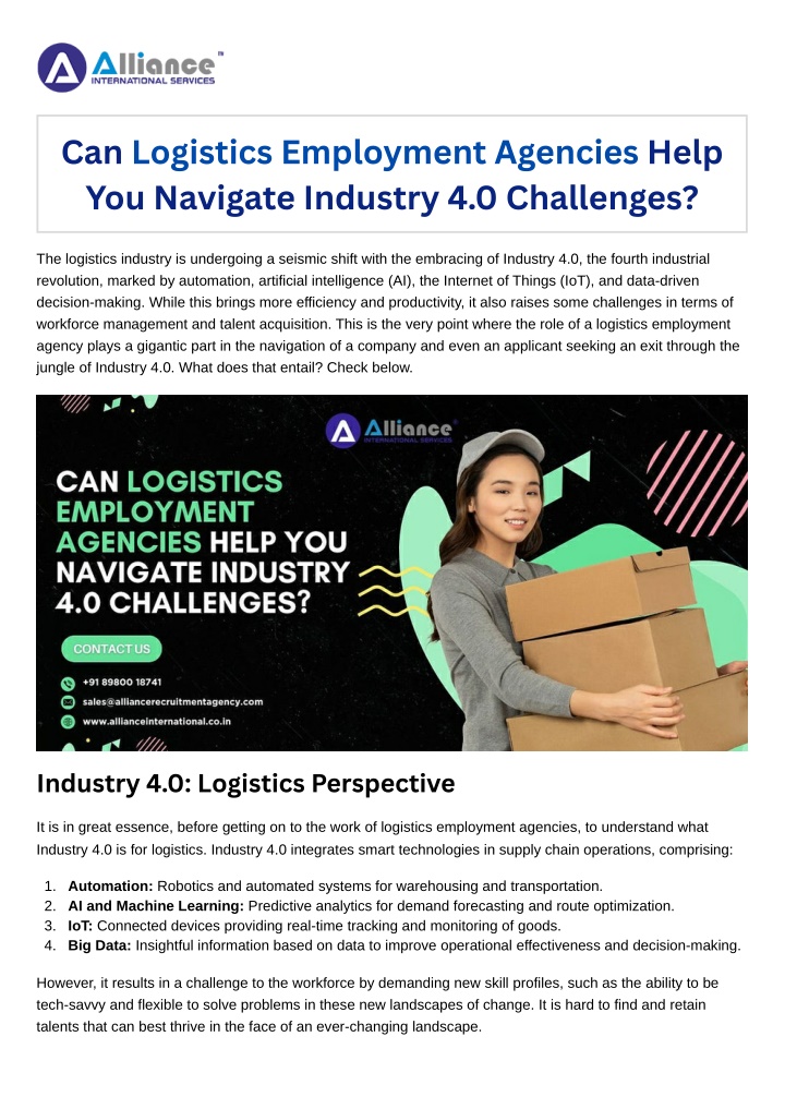 can logistics employment agencies help n.w