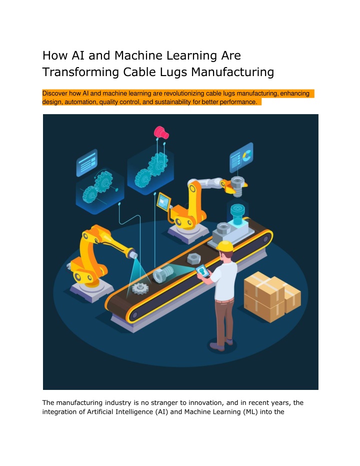 How AI and Machine Learning Are Transforming Cable Lugs Manufacturing