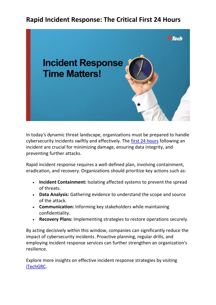 rapid incident response the critical first n.w
