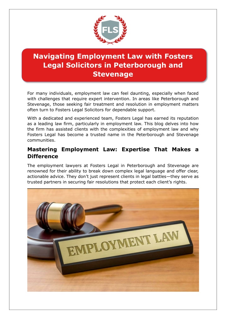 navigating employment law with fosters legal n.w