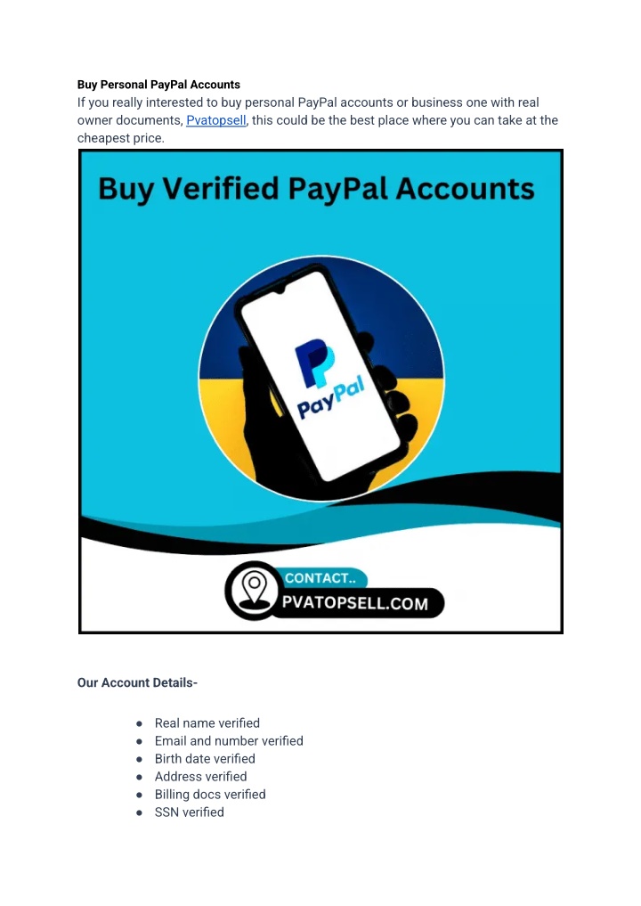 buy personal paypal accounts if you really n.w