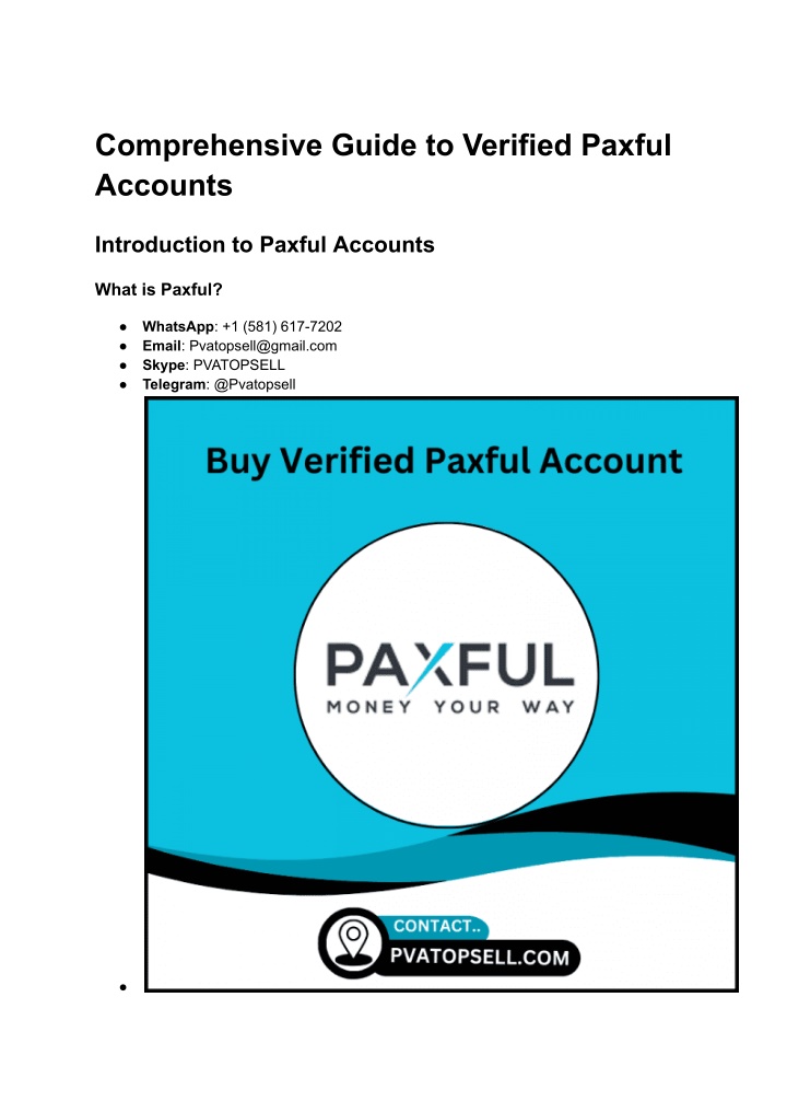 comprehensive guide to verified paxful accounts n.w