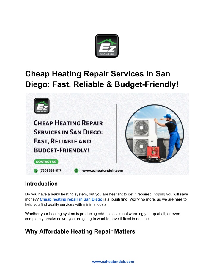 cheap heating repair services in san diego fast n.w
