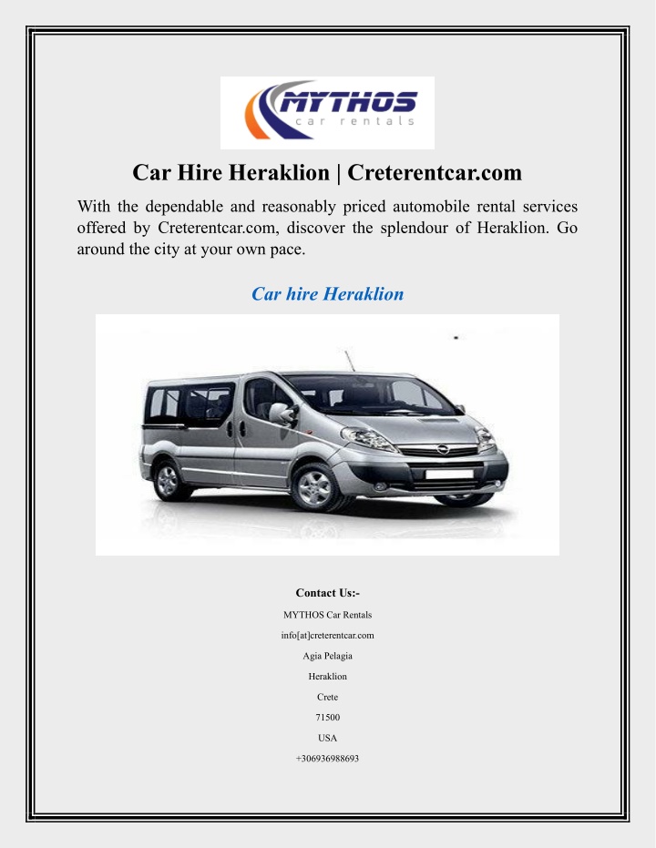 car hire heraklion creterentcar com n.w