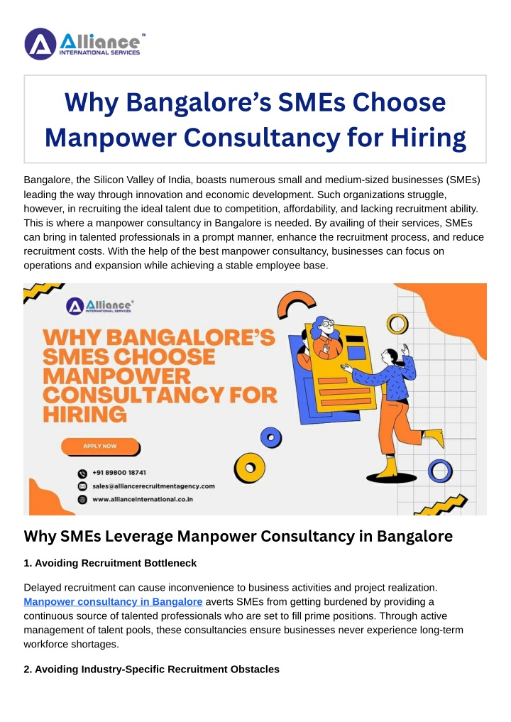 why bangalore s smes choose manpower consultancy n.w
