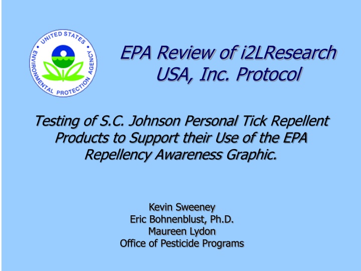 EPA Review of Tick Repellent Testing Protocol