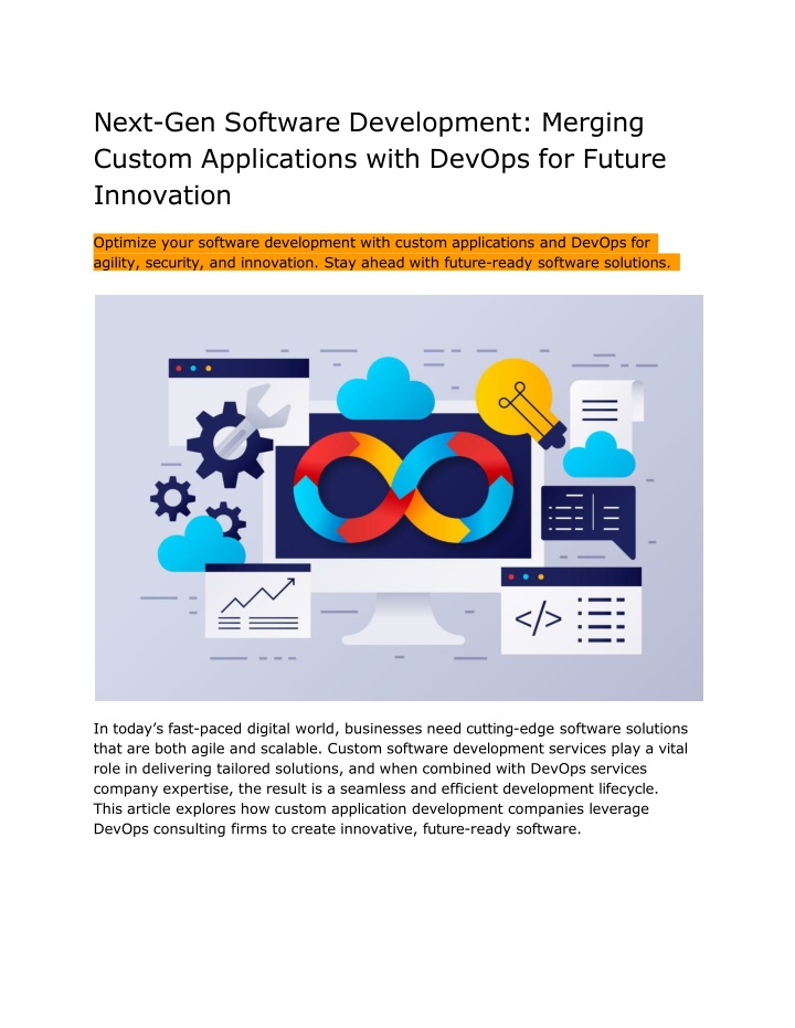 Next-Gen Software Development - Merging Applications with DevOps for Innovation