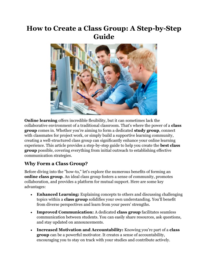 how to create a class group a step by step guide n.w