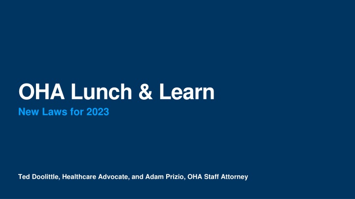 OHA Lunch & Learn