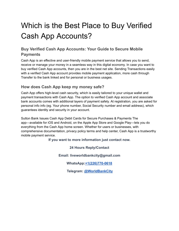 which is the best place to buy verified cash n.w