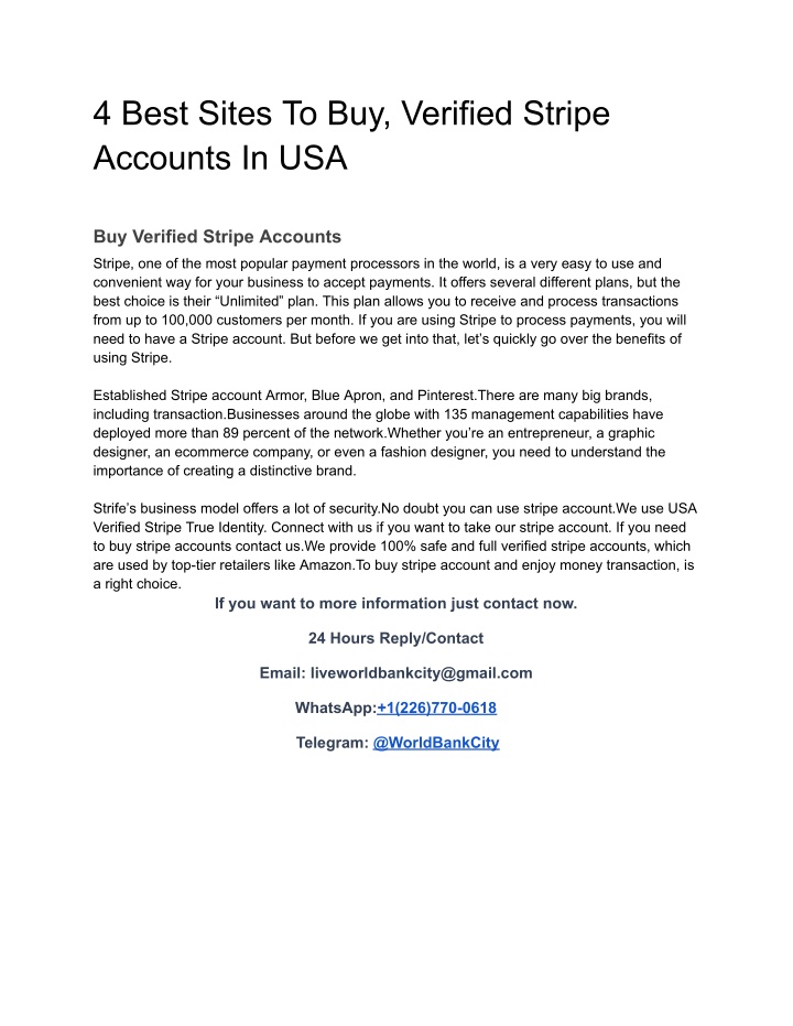4 best sites to buy verified stripe accounts n.w