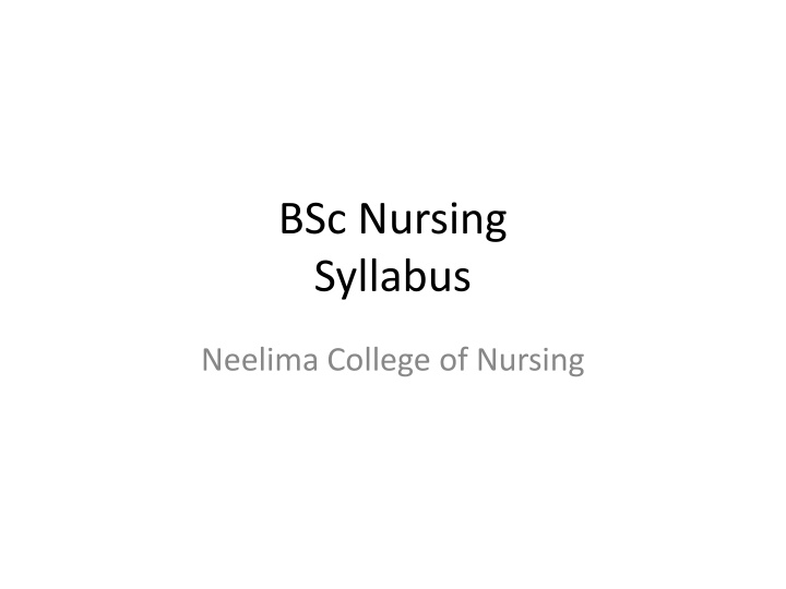 BSc Nursing Program Structure Overview