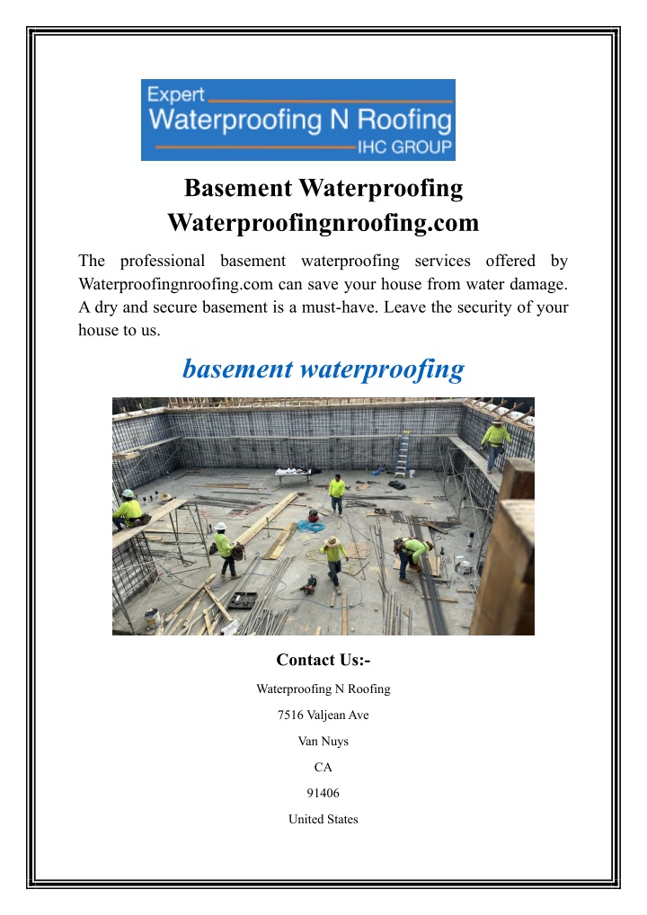 basement waterproofing waterproofingnroofing com n.w
