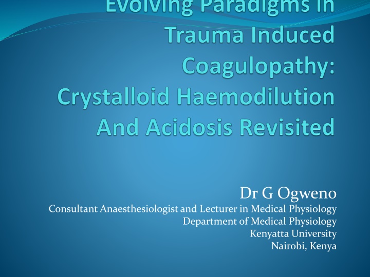 Trauma, Coagulopathy, and Mortality: A Paradigm Shift in Understanding Resuscitation Strategies