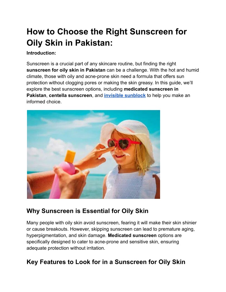 how to choose the right sunscreen for oily skin n.w