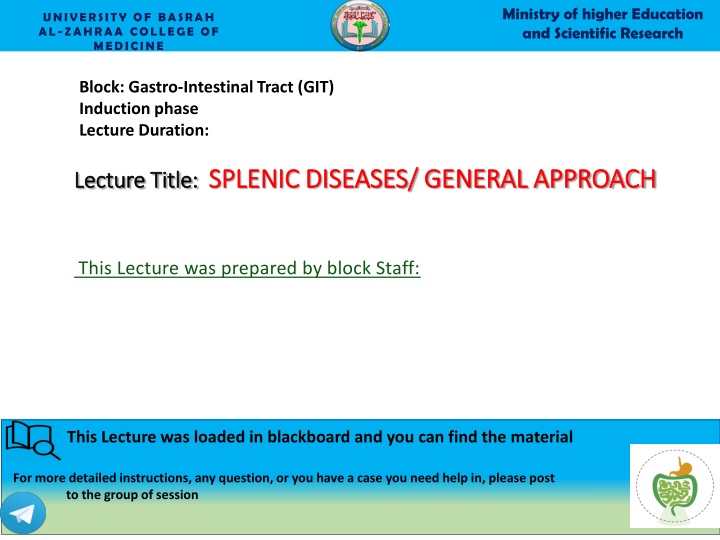 SPLENIC DISEASES/ GENERAL APPROACH
