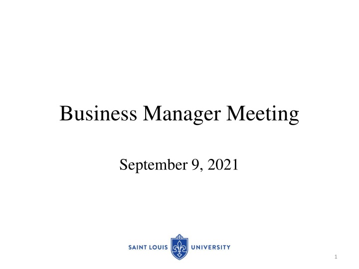 Business Manager Meeting