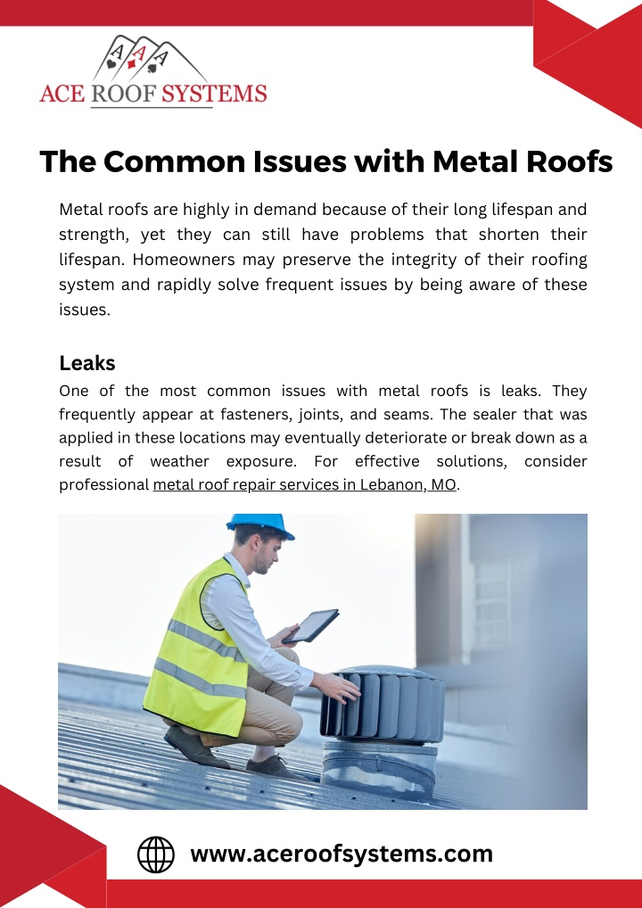 the common issues with metal roofs n.w