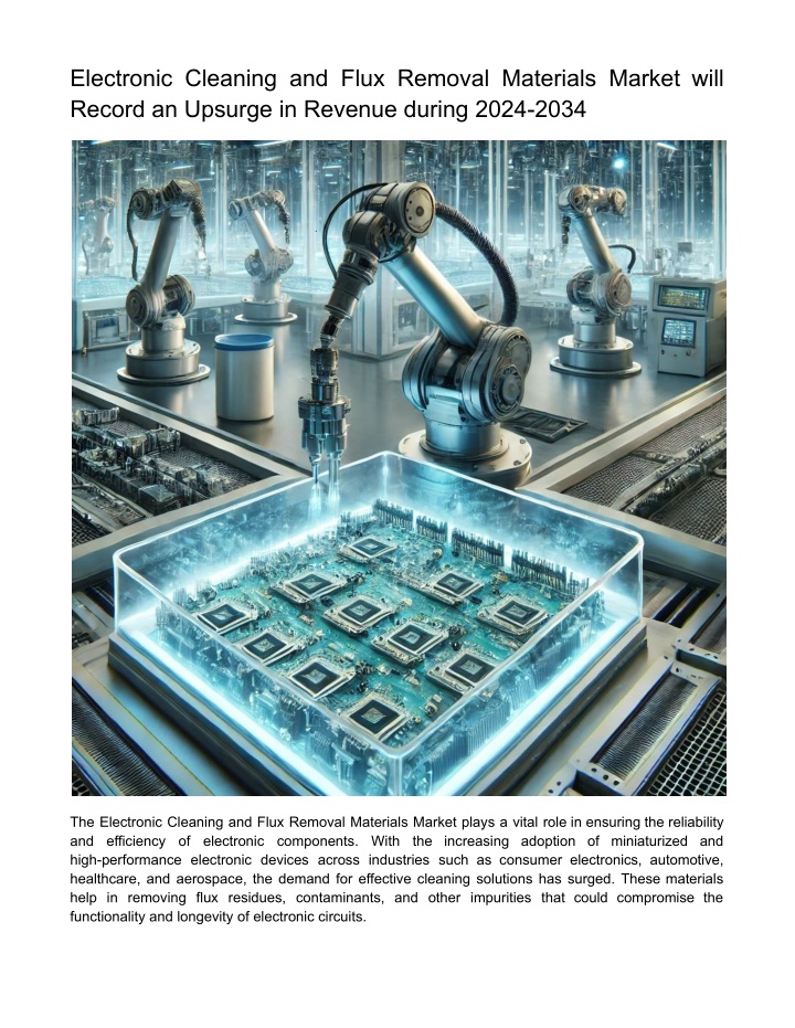 electronic cleaning and flux removal materials n.w