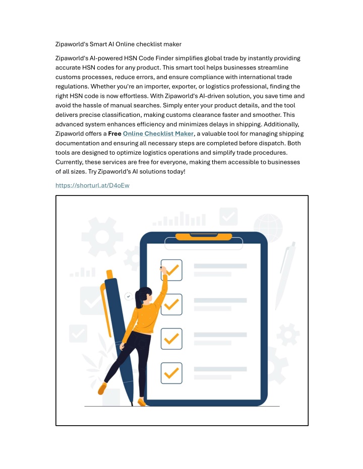 zipaworld s smart ai online checklist maker n.w