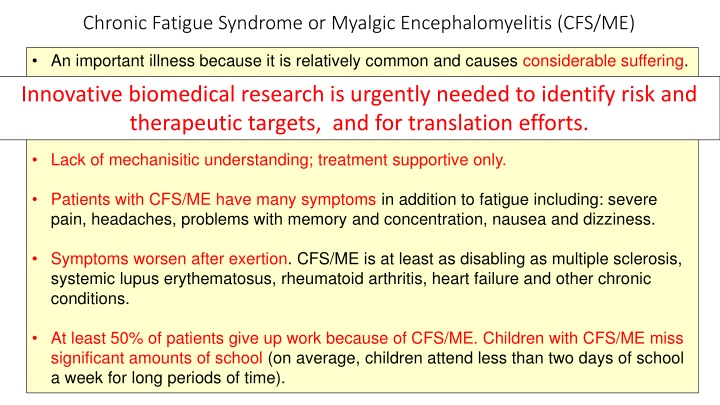 Chronic Fatigue Syndrome (CFS/ME)