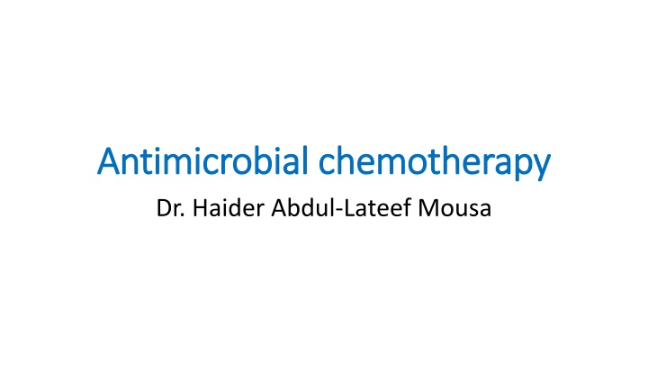 Overview of Antimicrobial Chemotherapy