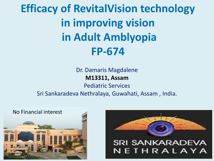 Efficacy of RevitalVision Technology for Adult Amblyopia Treatment
