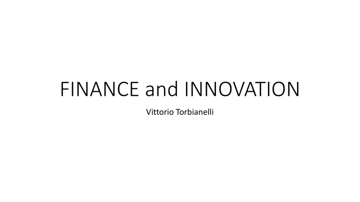 FINANCE and INNOVATION