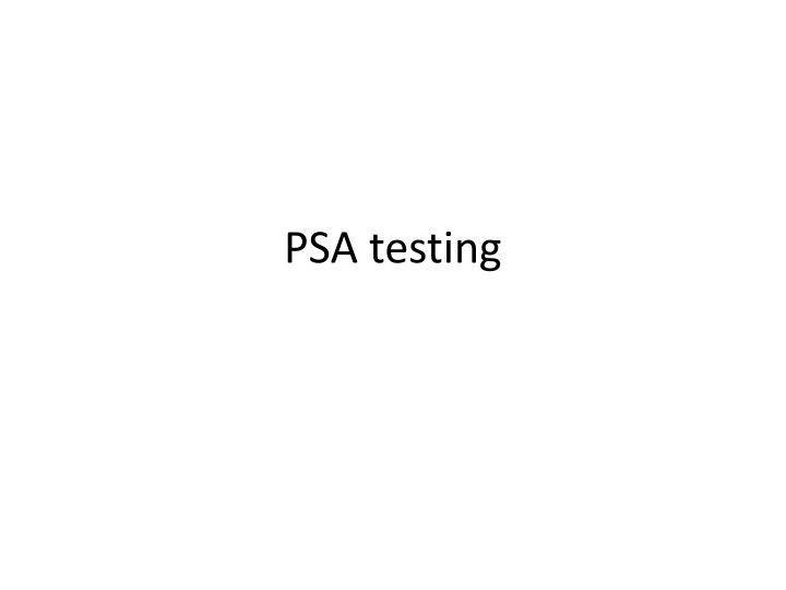 PSA testing