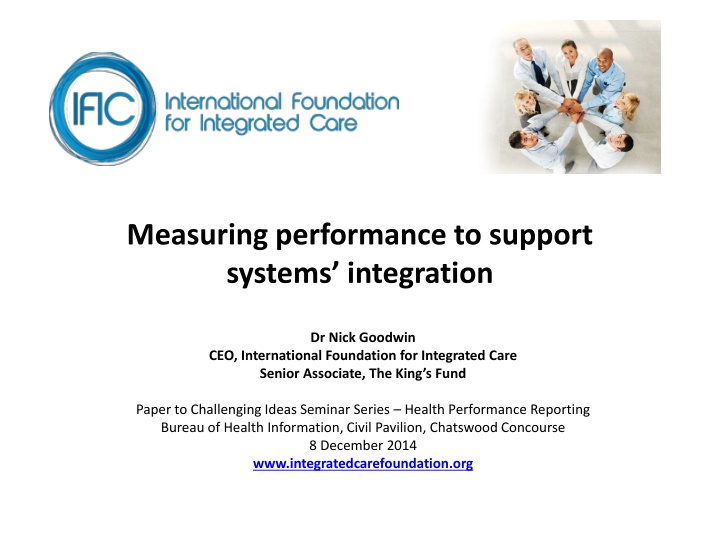 Measuring Performance to Support Systems Integration by Dr. Nick Goodwin