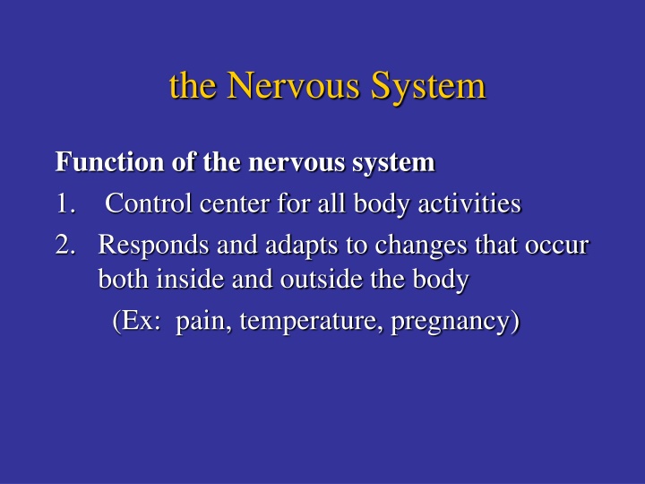 the Nervous System