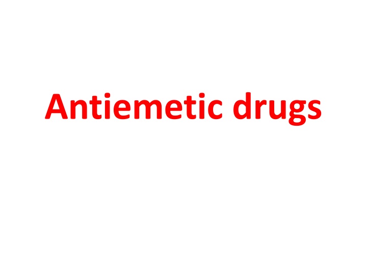 Antiemetic drugs