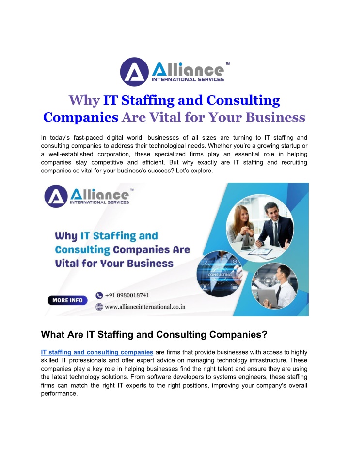 why it staffing and consulting companies n.w