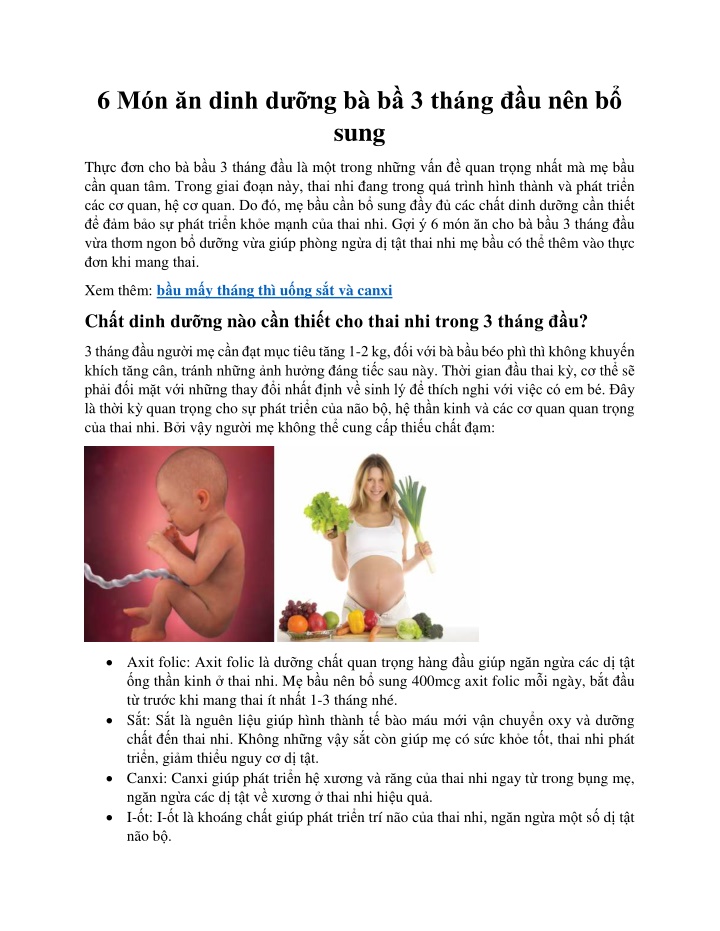 6 m n n dinh d ng b b 3 th ng u n n b sung n.w