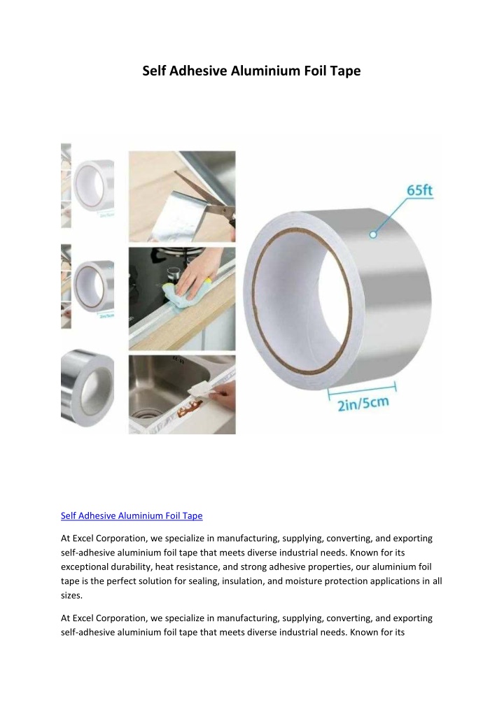 self adhesive aluminium foil tape n.w
