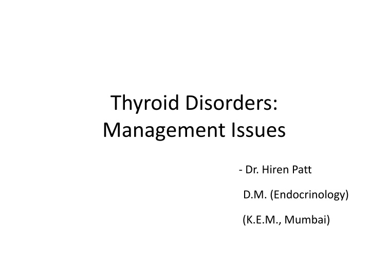 Management Issues