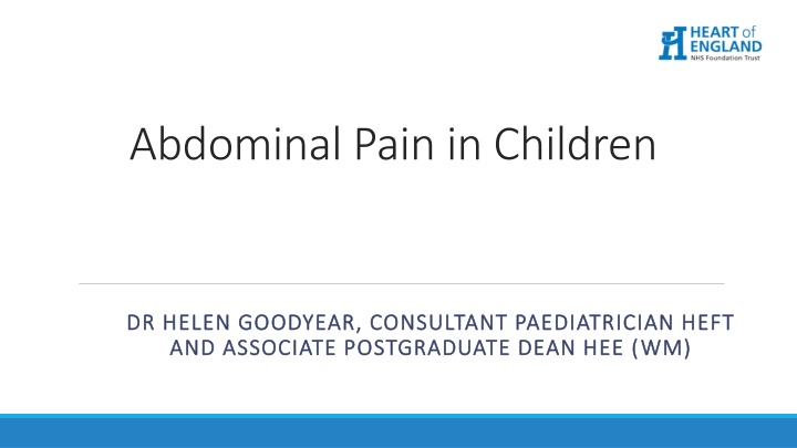 Abdominal Pain in Children
